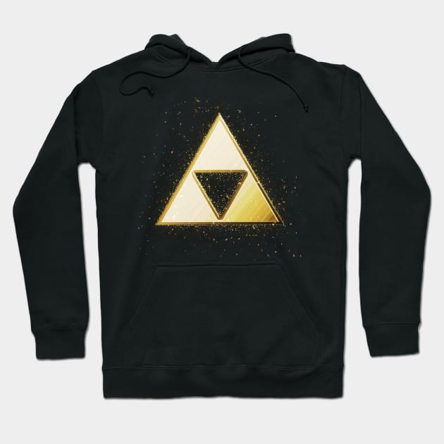 Gold Triforce Glitter Paint Splatter Hoodie by MidnightSky07